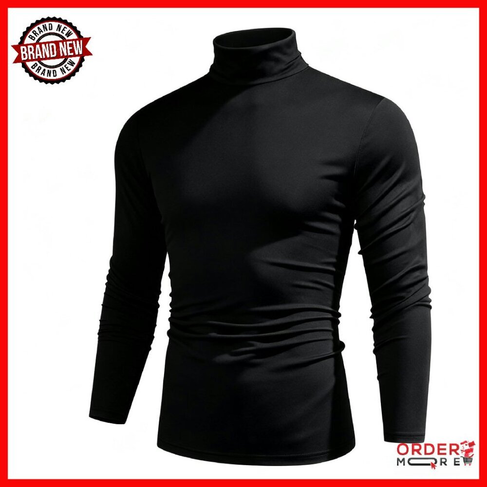 Men's Slim Fit Turtleneck Pullover Stretch Knit Long Sleeve Sweater